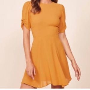 Reformation Yellow Gracie Mini Dress Size 10